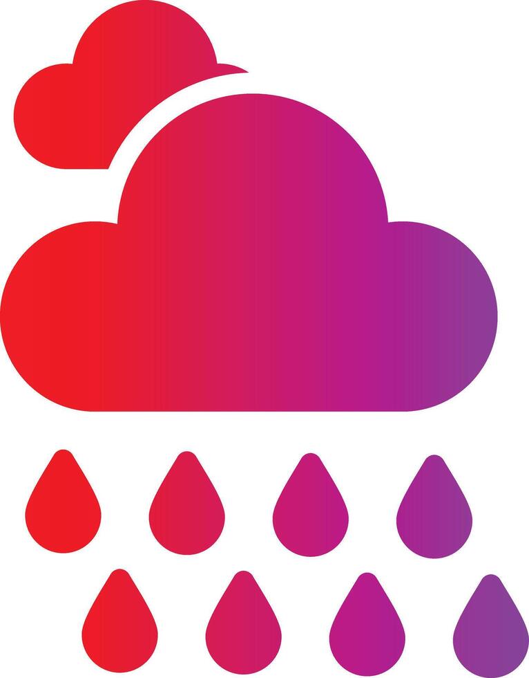 A purple cloud with rain drops and a red cloud vector