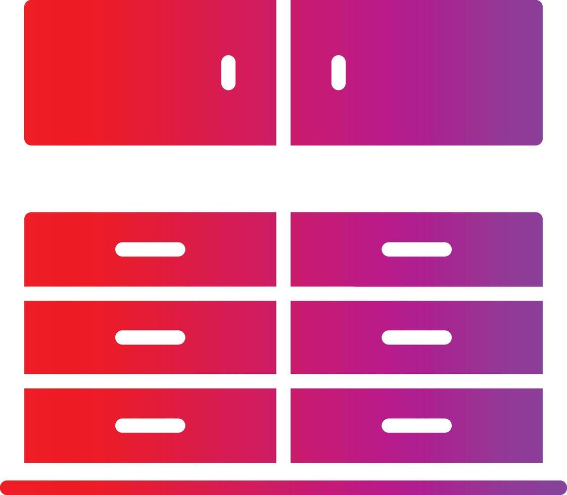 A red and purple drawer with a white background vector