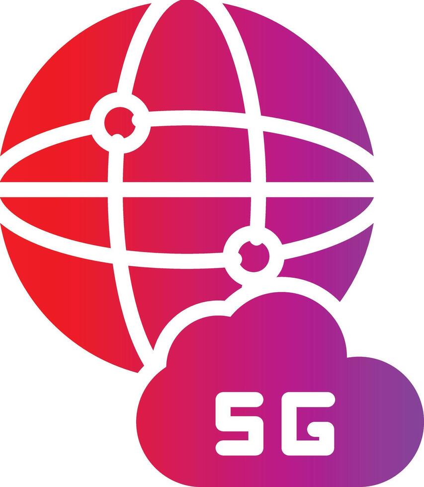 The logo for 5g with a cloud and a globe vector