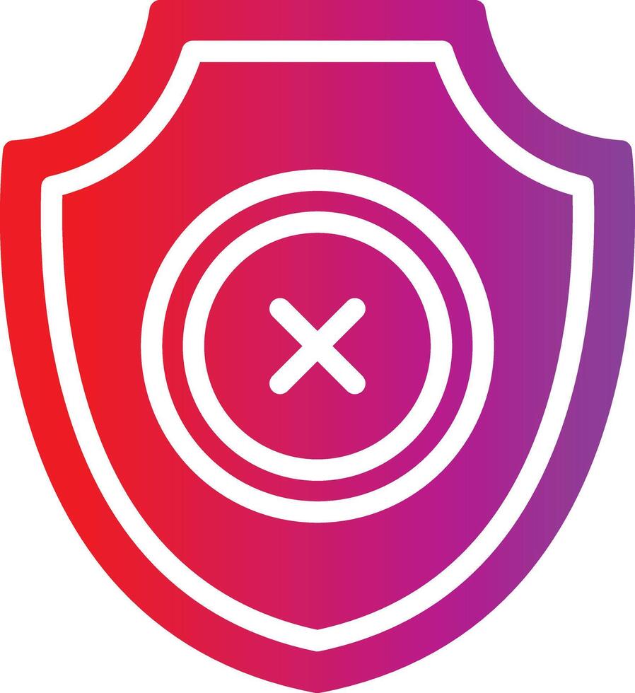 A shield with an x on it vector