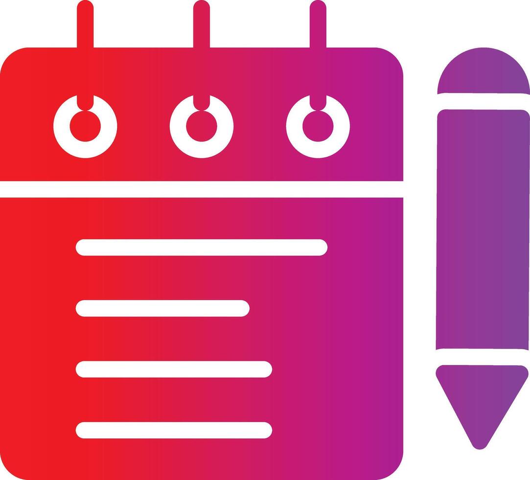 A red and purple notebook with a pen and a pen vector