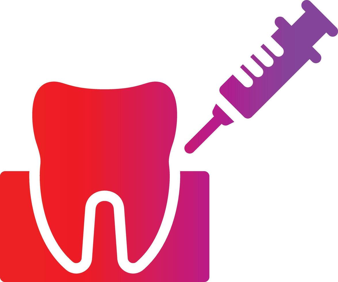 A tooth with an injection and a syringe vector