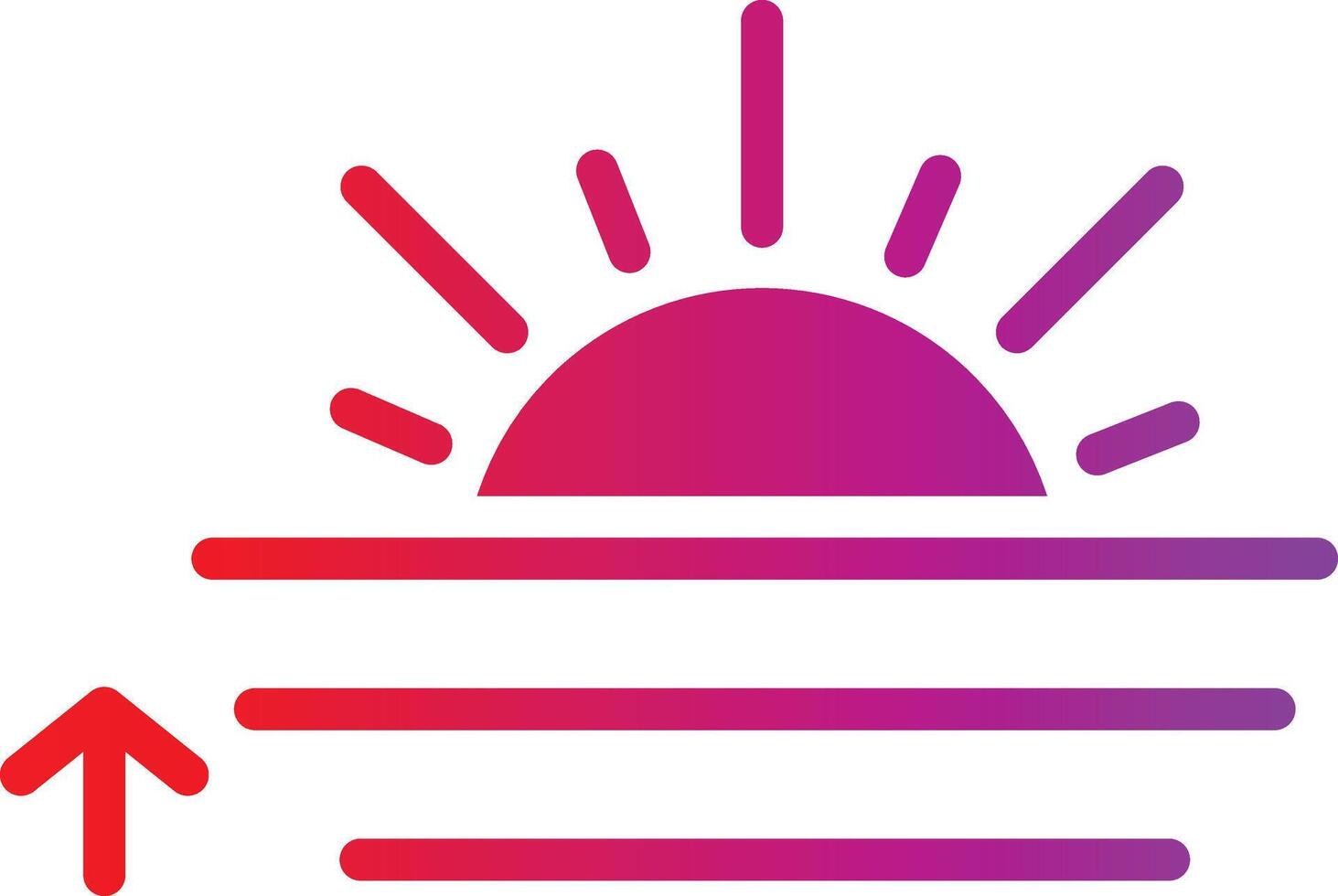 Sunrise icon with an arrow pointing up vector