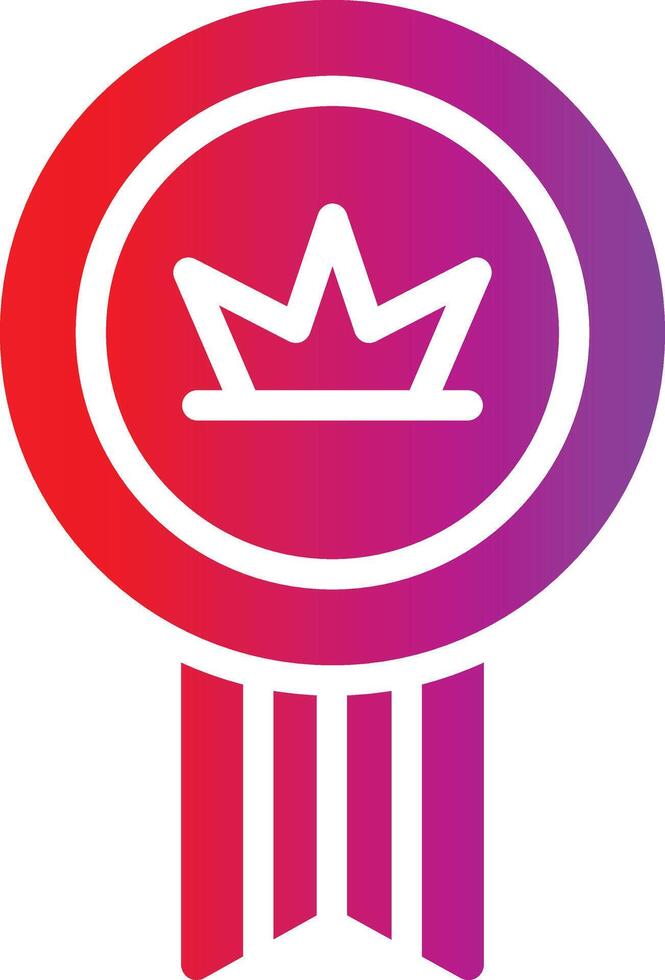 A red and purple ribbon with a crown on it vector