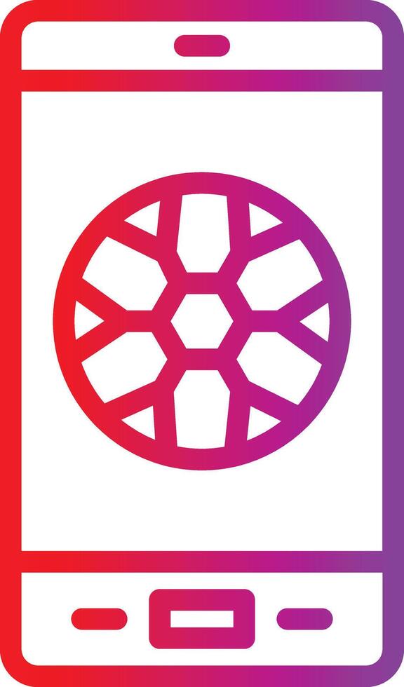 A phone with a red and purple design vector