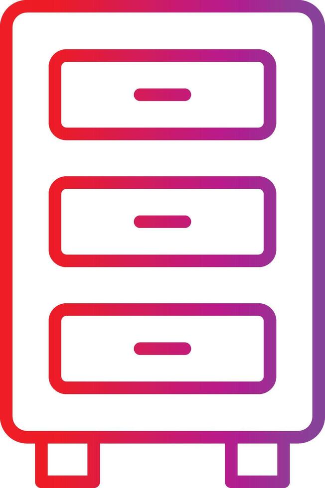A red and purple drawer icon vector