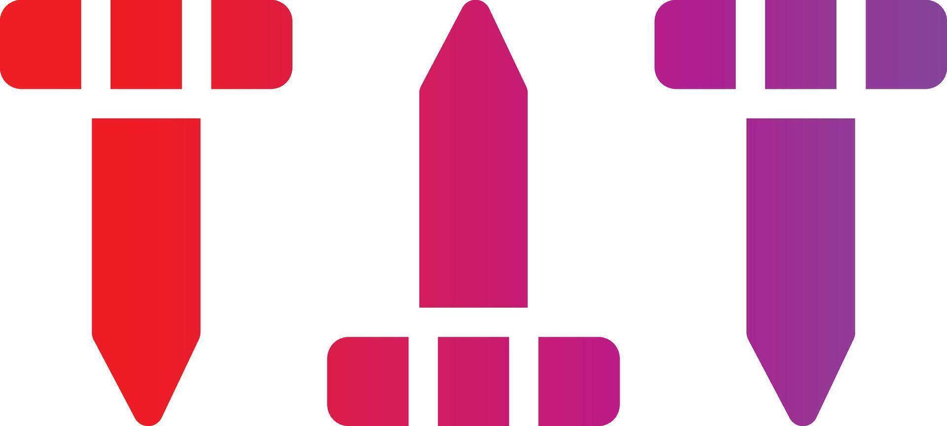 Three red and purple nails on a white background vector