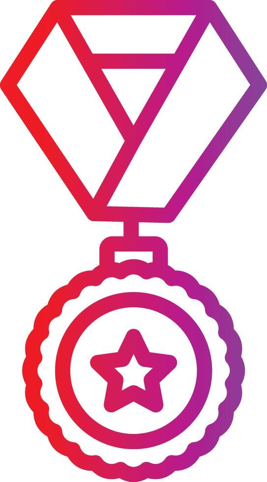 A purple and red medal with a star on it vector