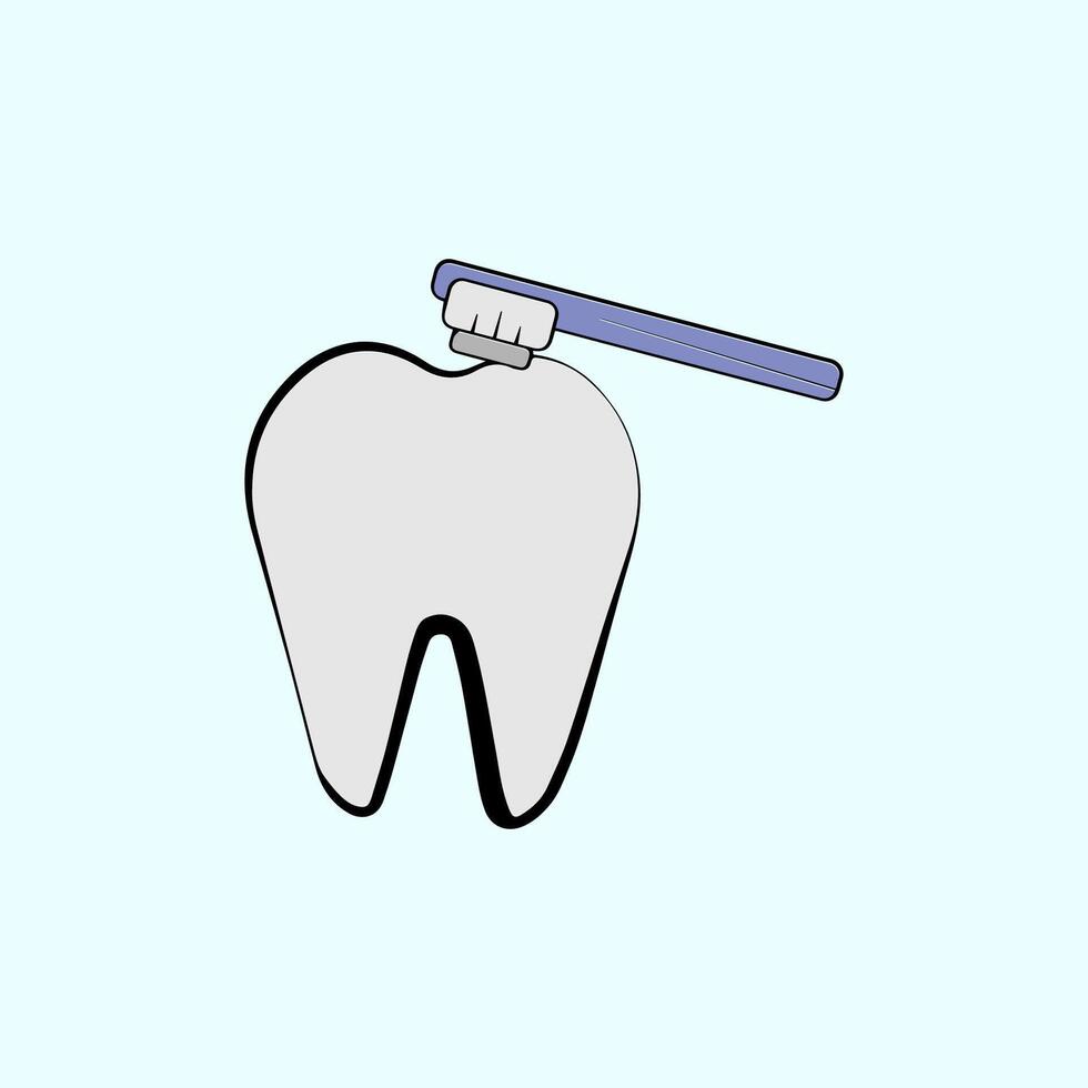 Simple tooth brushing design vector