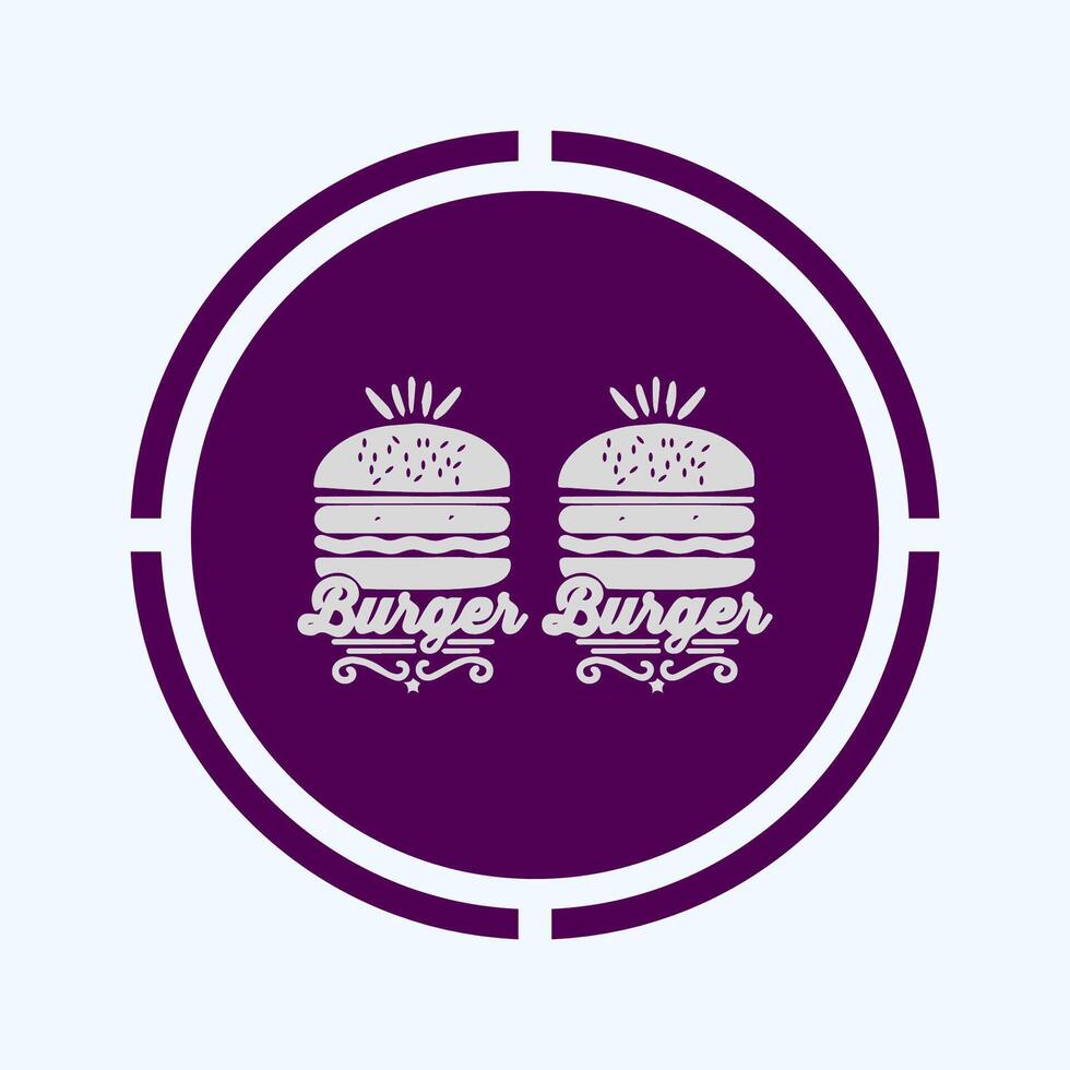 single burger icon vector