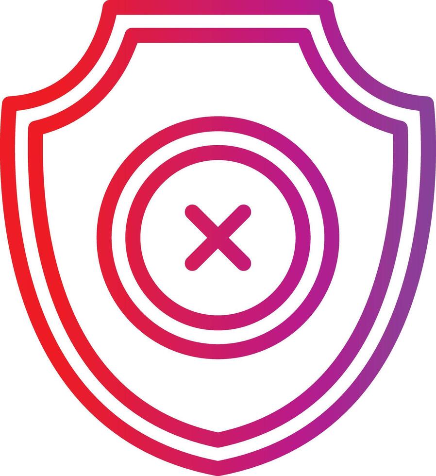 A shield with an x on it vector