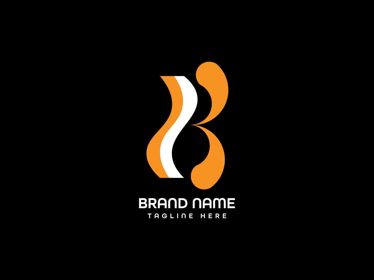 B Letter Design colour of white and yellow vector