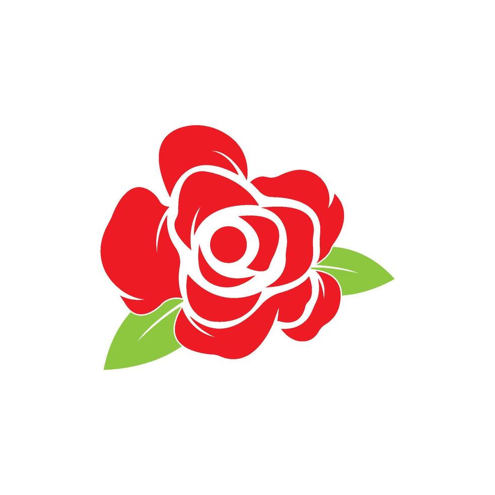 Rose flower Logo flat design vector