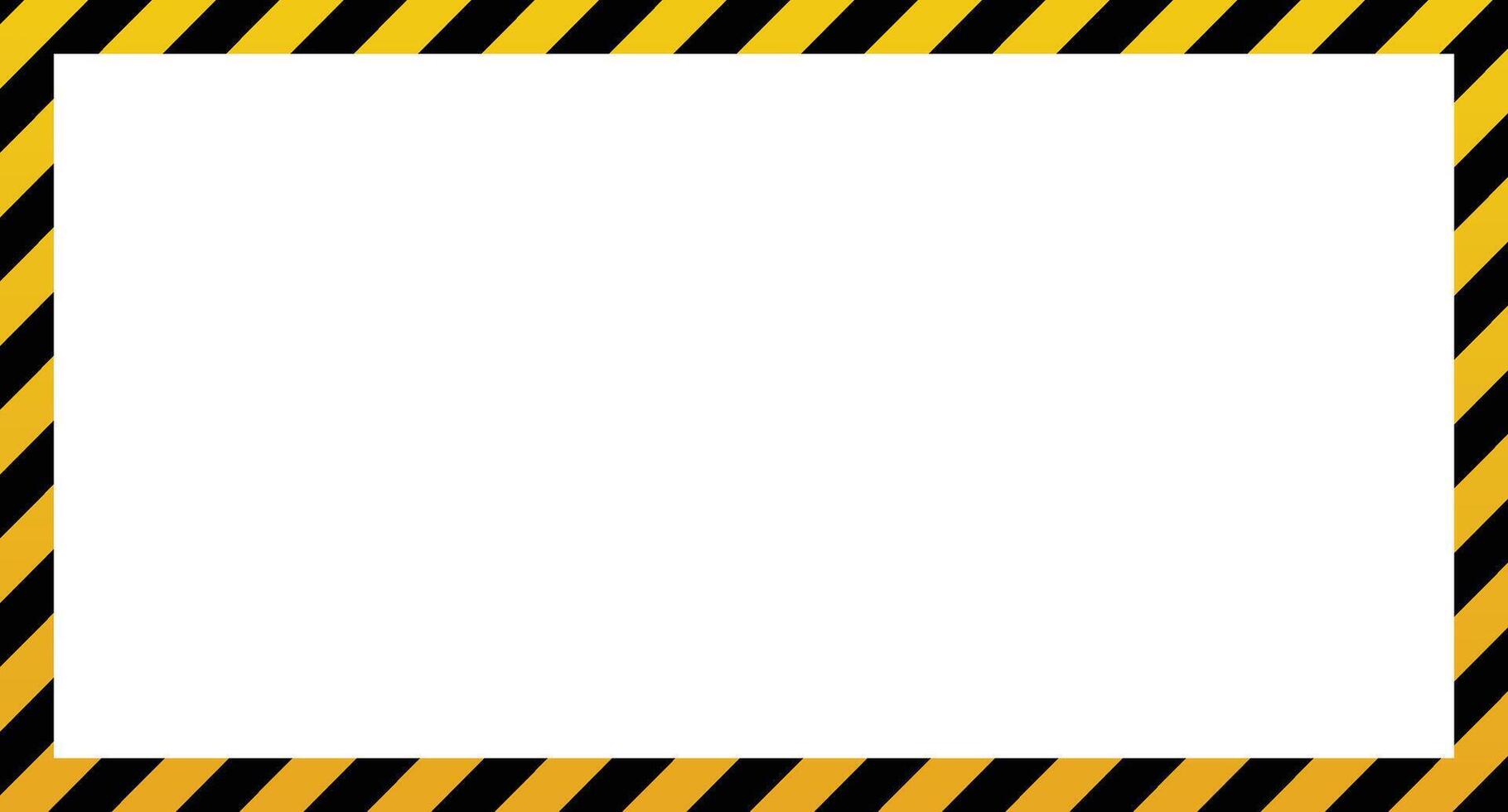 Warning frame with yellow and black diagonal stripes. Yellow and black border danger sign. Tape frame caution. illustration vector