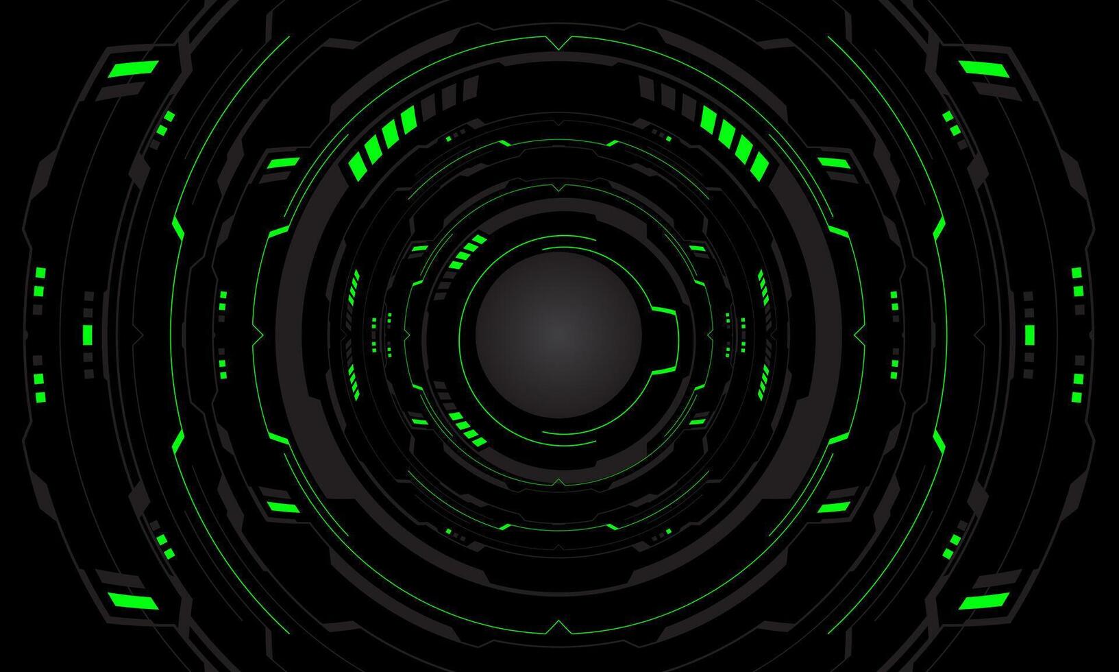 Set of sci fi green grey cyber line circle system technology futuristic design modern creative on black background vector