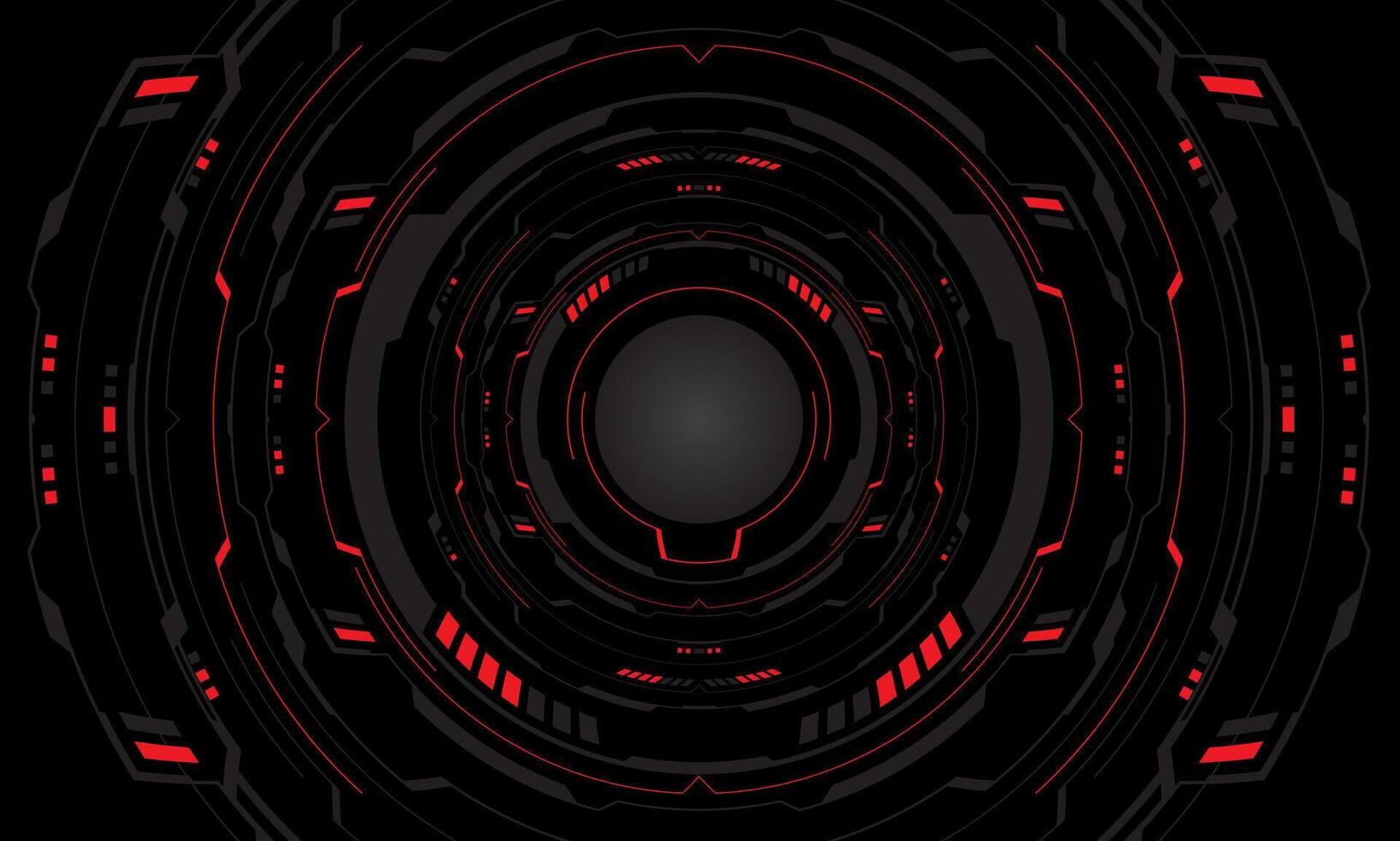 Set of sci fi red grey cyber line circle system technology futuristic design modern creative on black background vector