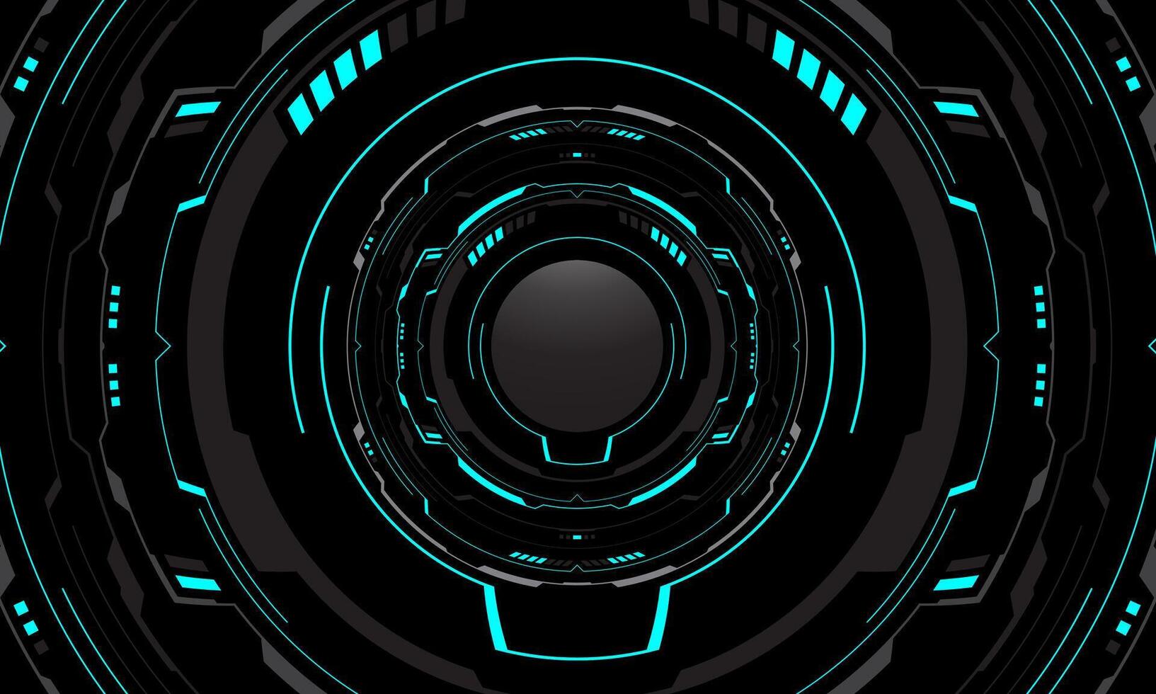 Set of sci fi blue grey cyber line circle system technology futuristic design modern creative on black background vector