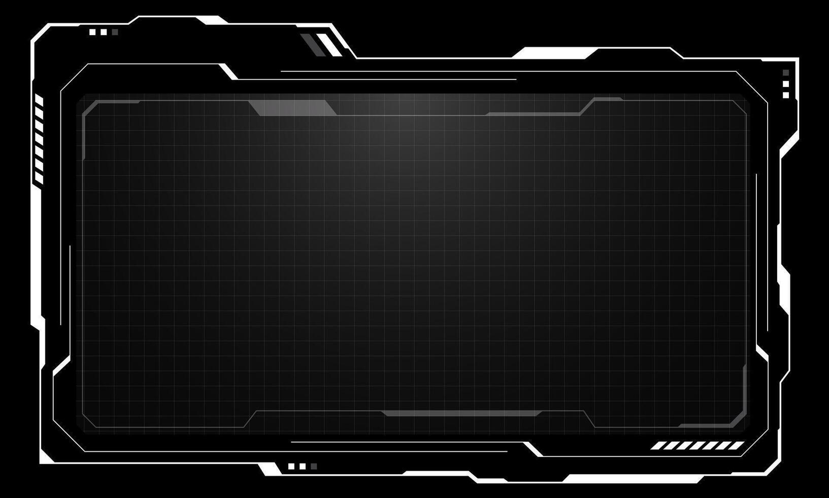 HUD frames white grey user interface elements design modern technology futuristic control panel screen digital hologram window gaming menu touching cyber monitor set on black background vector