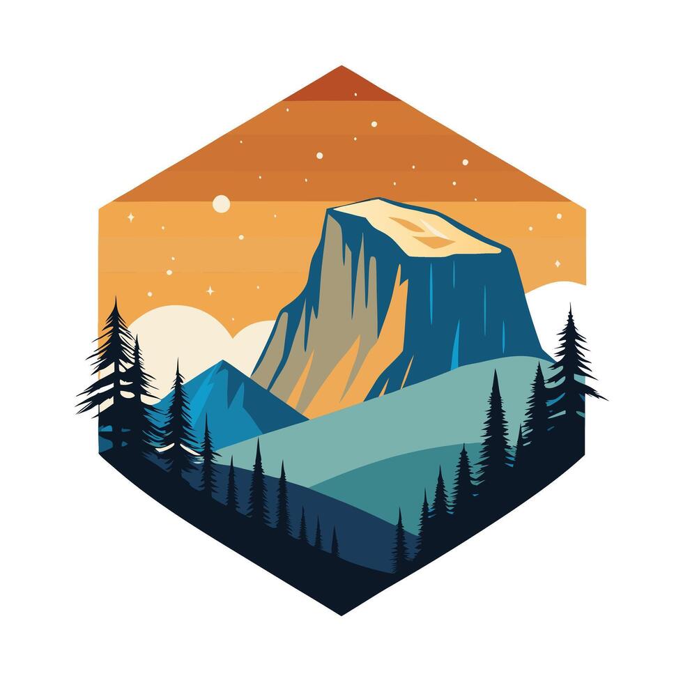 Mountains landscape design vector
