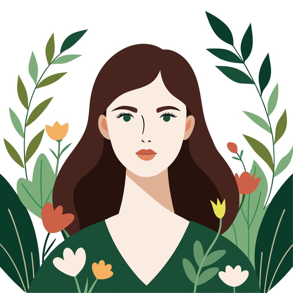 Mural artist at street. Woman with brush and paints paints flower on brick wall. Street art and youth culture. Vandalism and hooliganism. Linear illustration vector