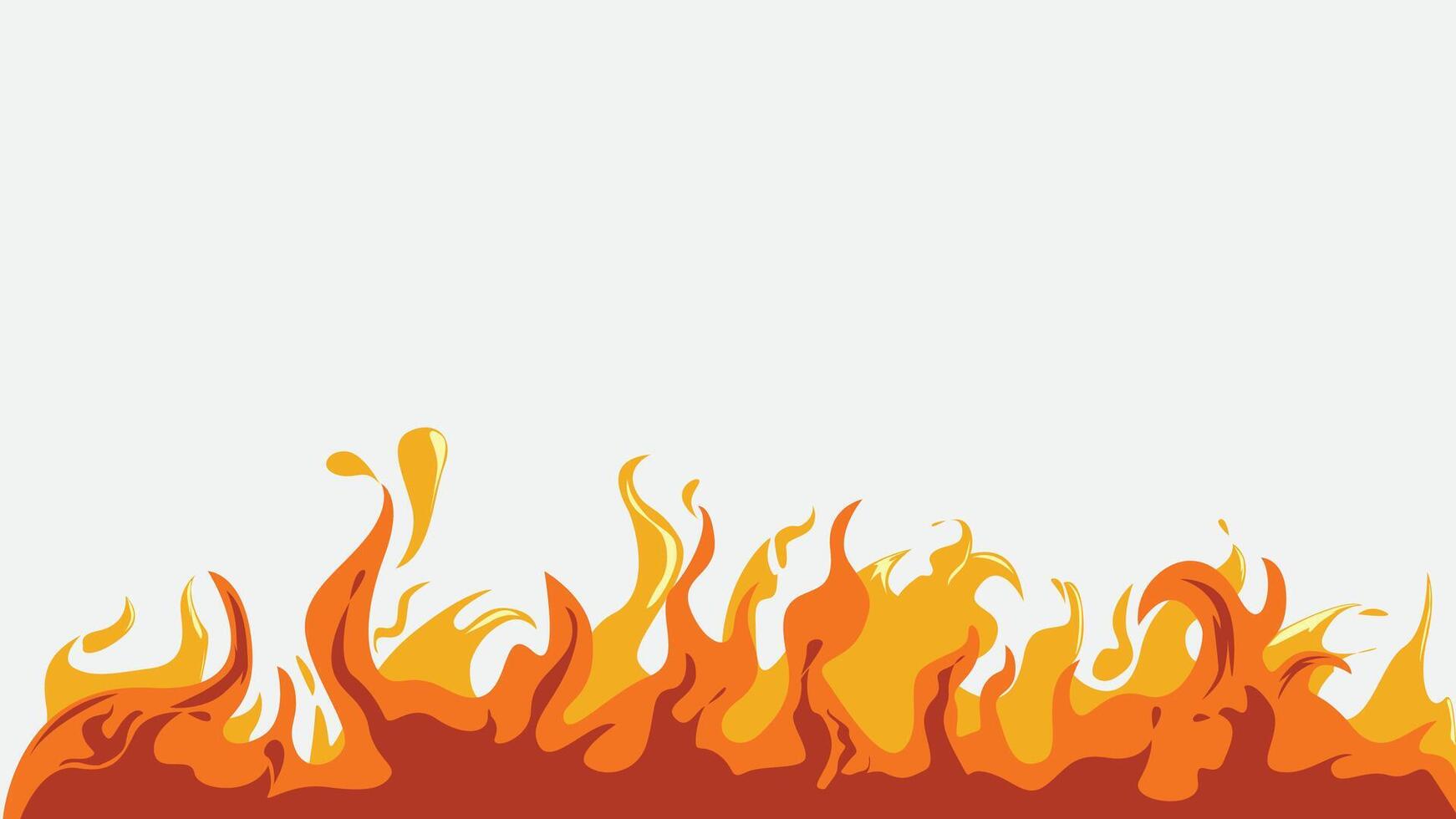 hot Fire background on black color vector
