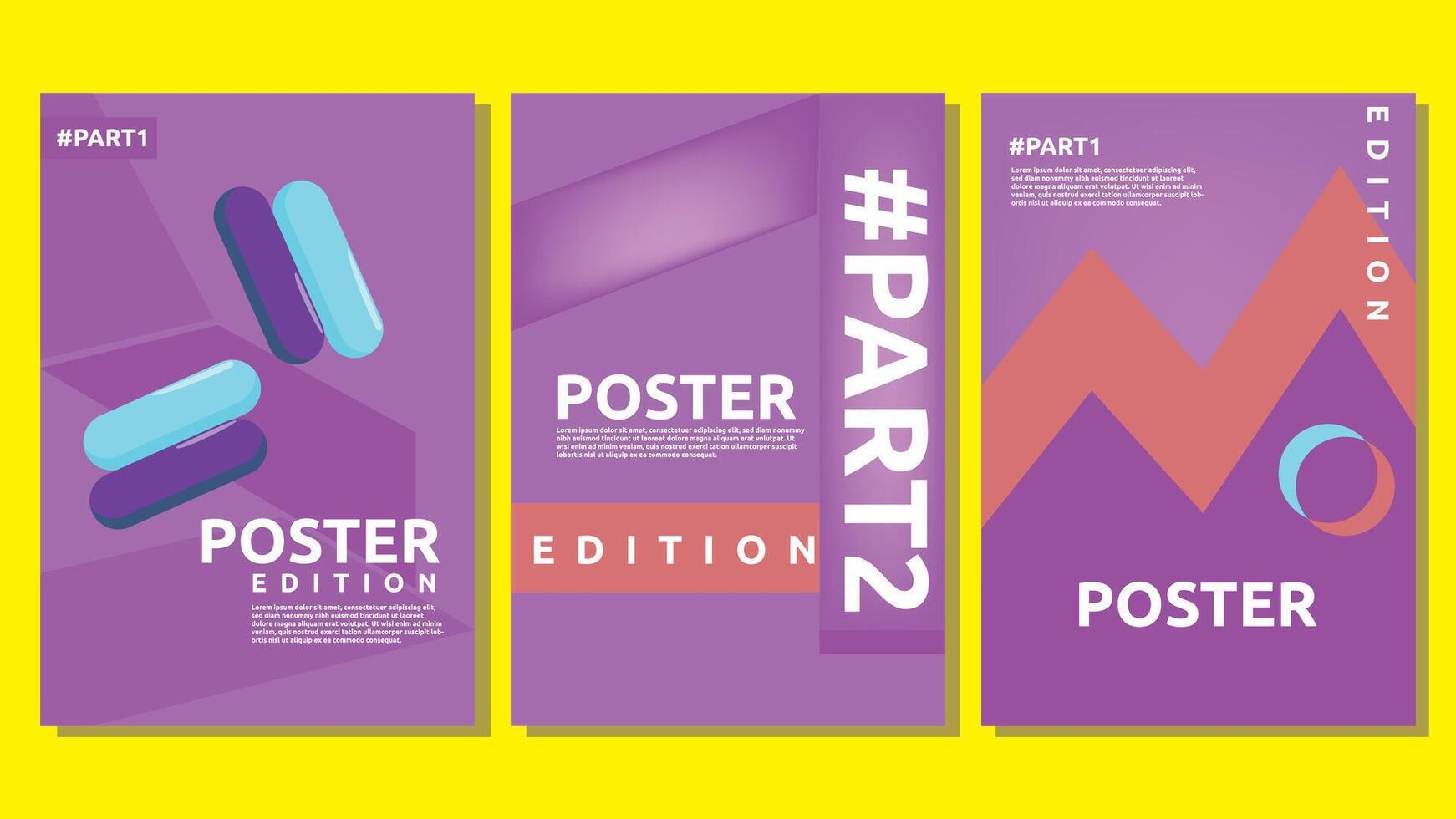 Set of Poster design template vector