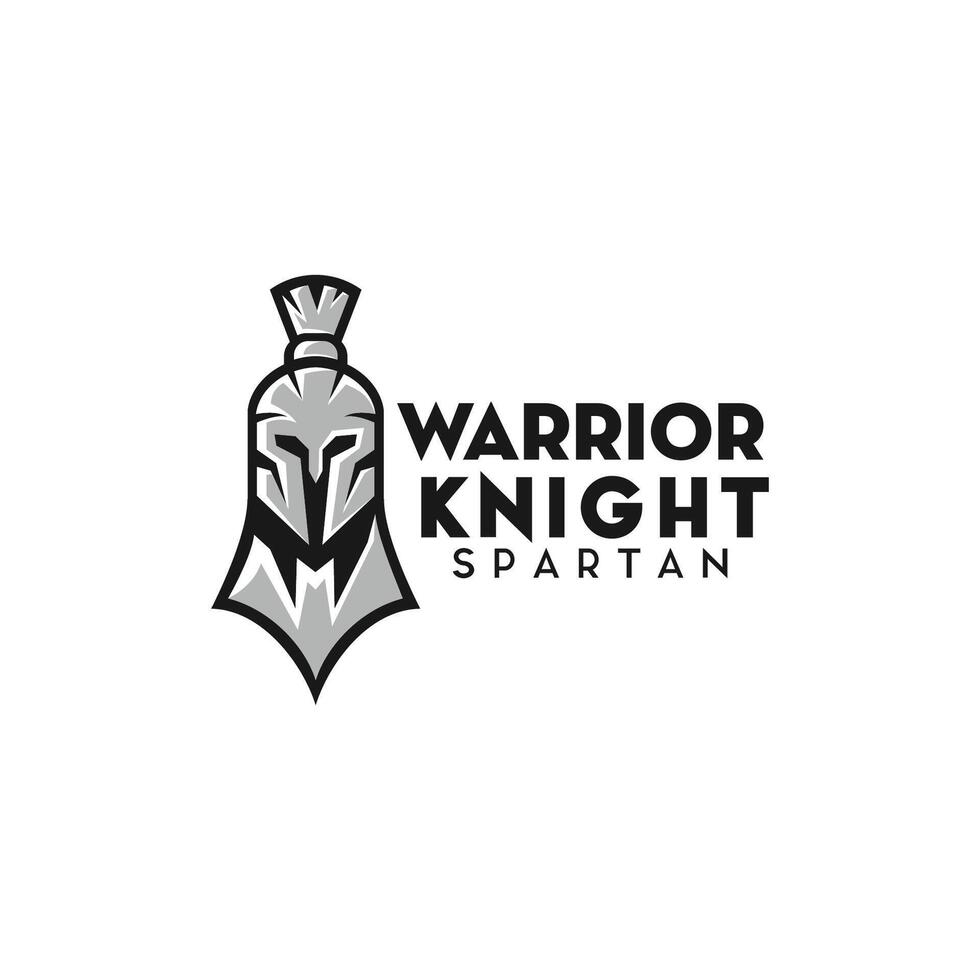 warrior knight spartan logo design. spartan helmet logo. Spartan Greek Gladiator Armor Flat Icon vector