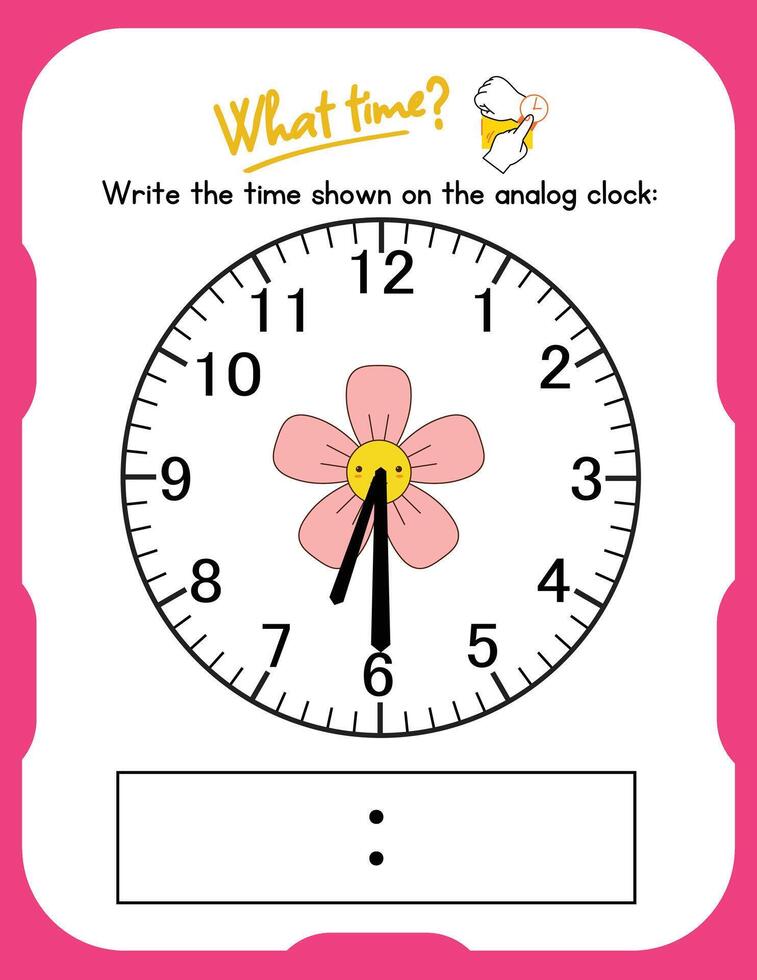 un reloj con un flor y un número en eso vector