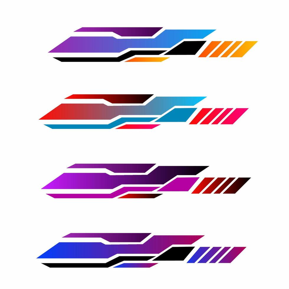 Illustration graphic set of abstract design decal stickers for cars vector