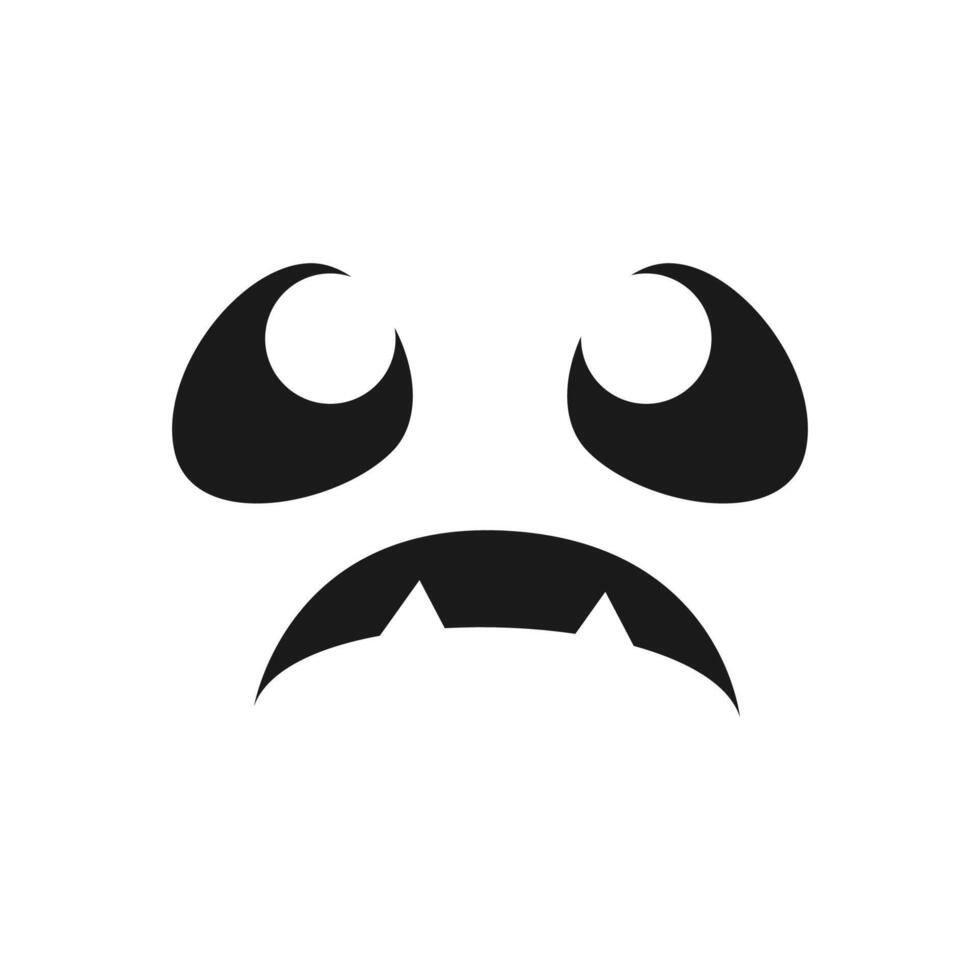 Jack O Lantern Monster Face Halloween Pumpkin Icon. Cute Funny Evil Face Expression. vector