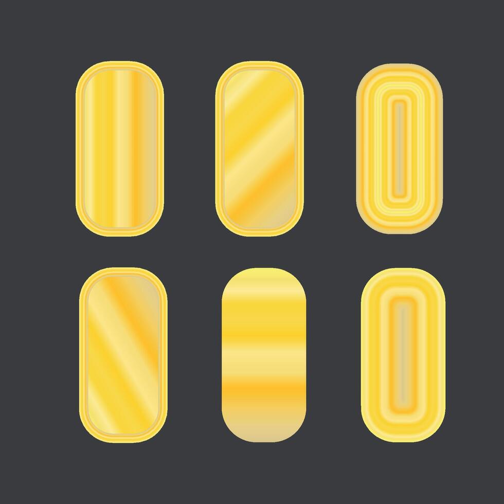 Professional and Elegant Style premium golden gradients swatches. Golden metal material texture vector
