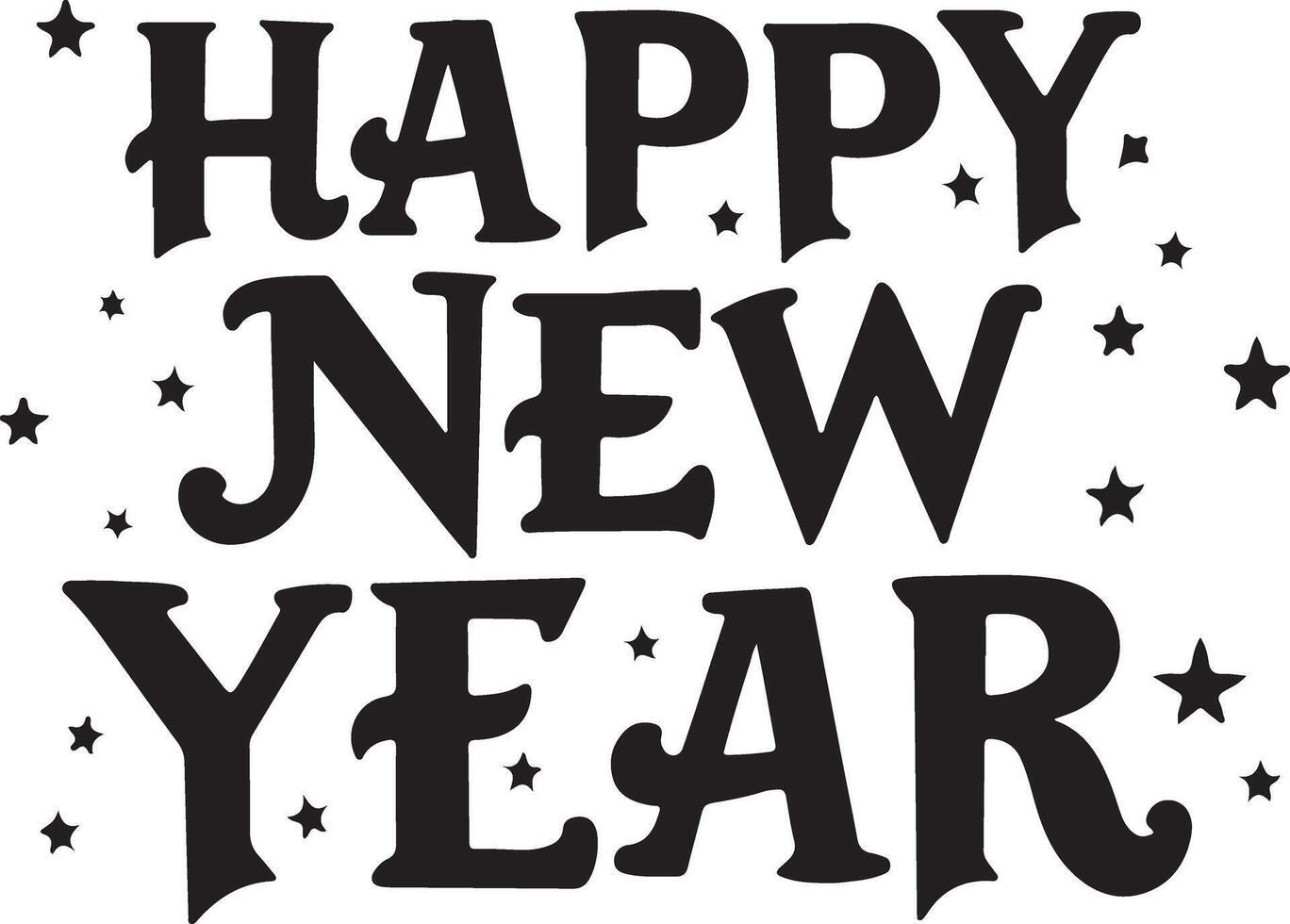 Happy New Year Celebration Lettering vector