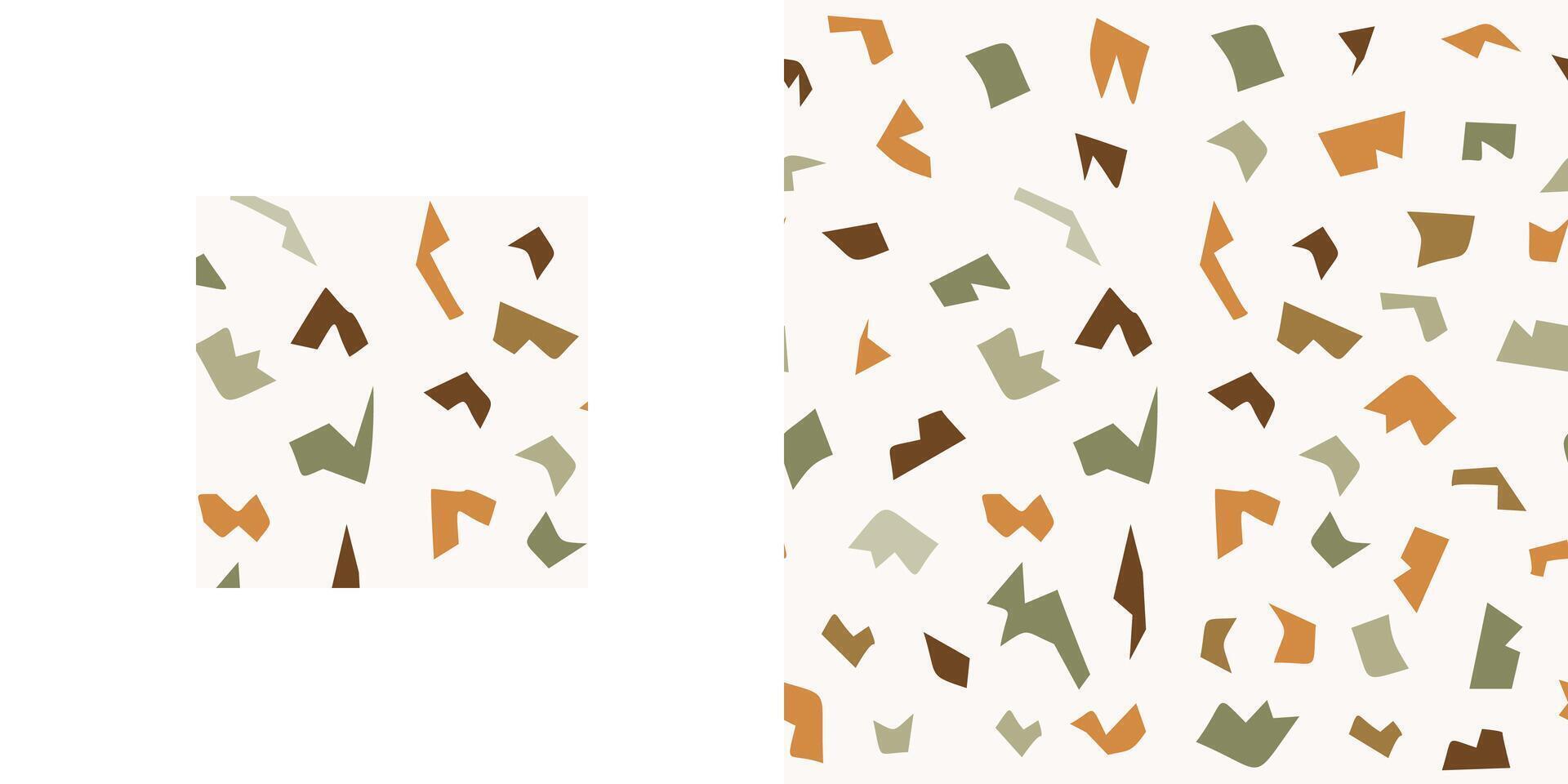 Terrazzo patterned swatches. Terrazzo stone seamless pattern. Modern background design. vector