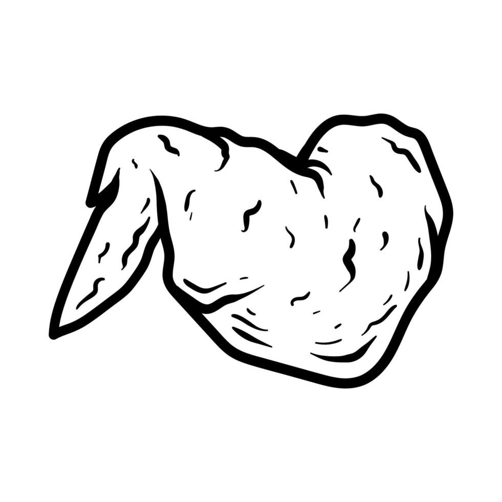 chicken wings isolated drawing coloring line art style sketch classic vintage design illustration vector