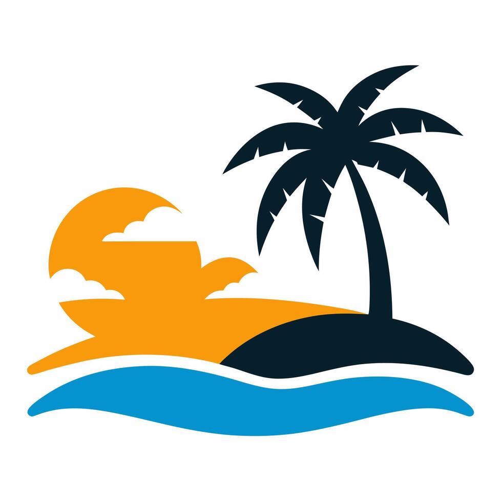 Sea beach illustration vector