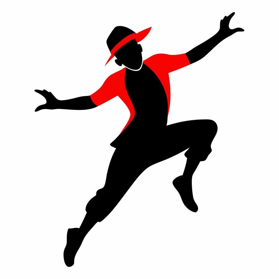 Rap dancer silhouette illustration vector