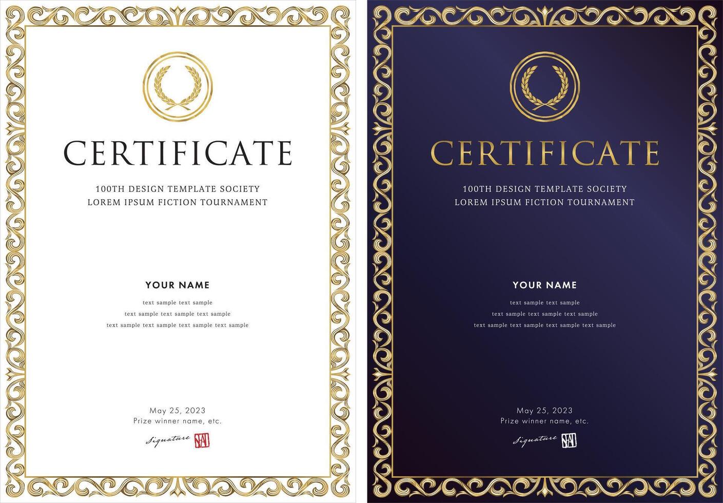 Certificate award ceremony diploma Portrait 166 vector