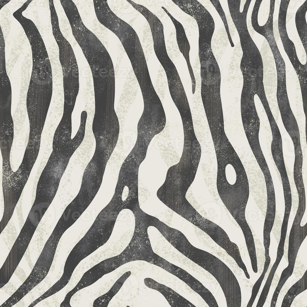 Stylish abstract animal print pattern featuring black and white zebra-like stripes on a textured background photo