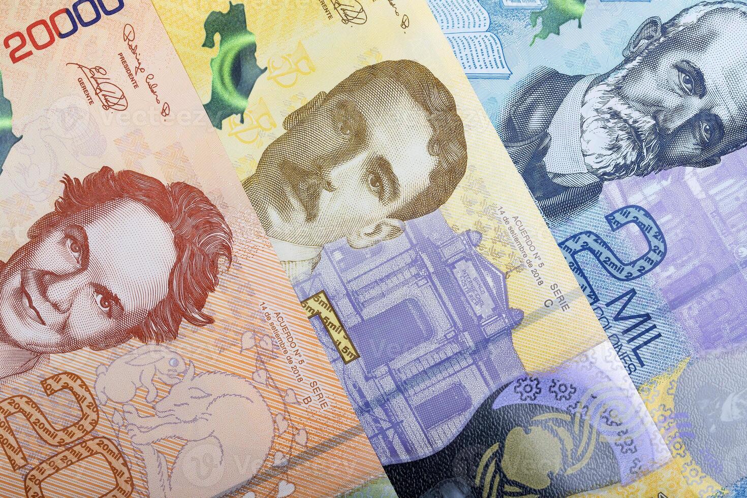 Costa Rican money - colon - a business background photo