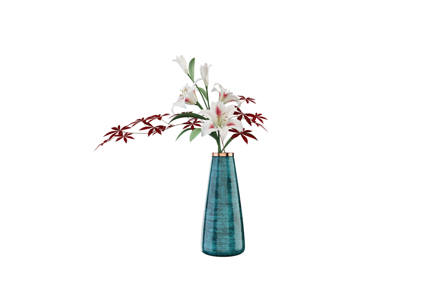 A vase with white flowers in it png