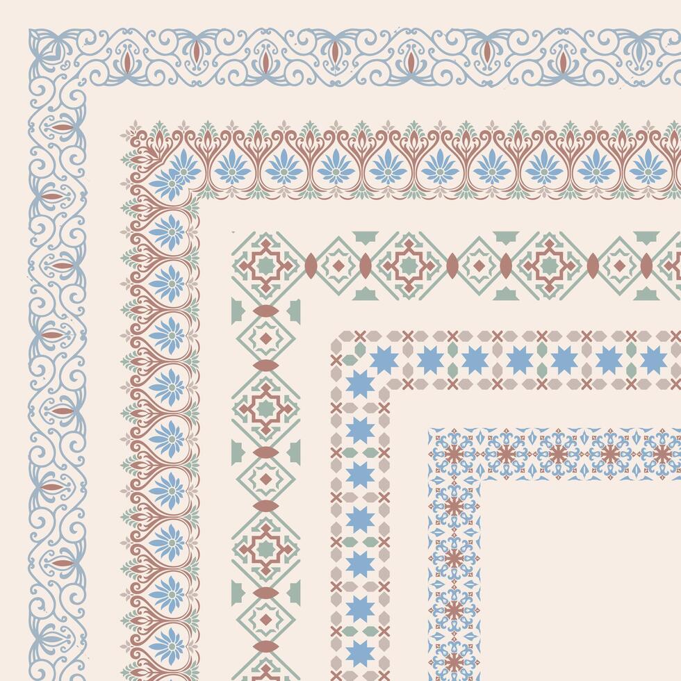 Traditional Ethnic Borders vector