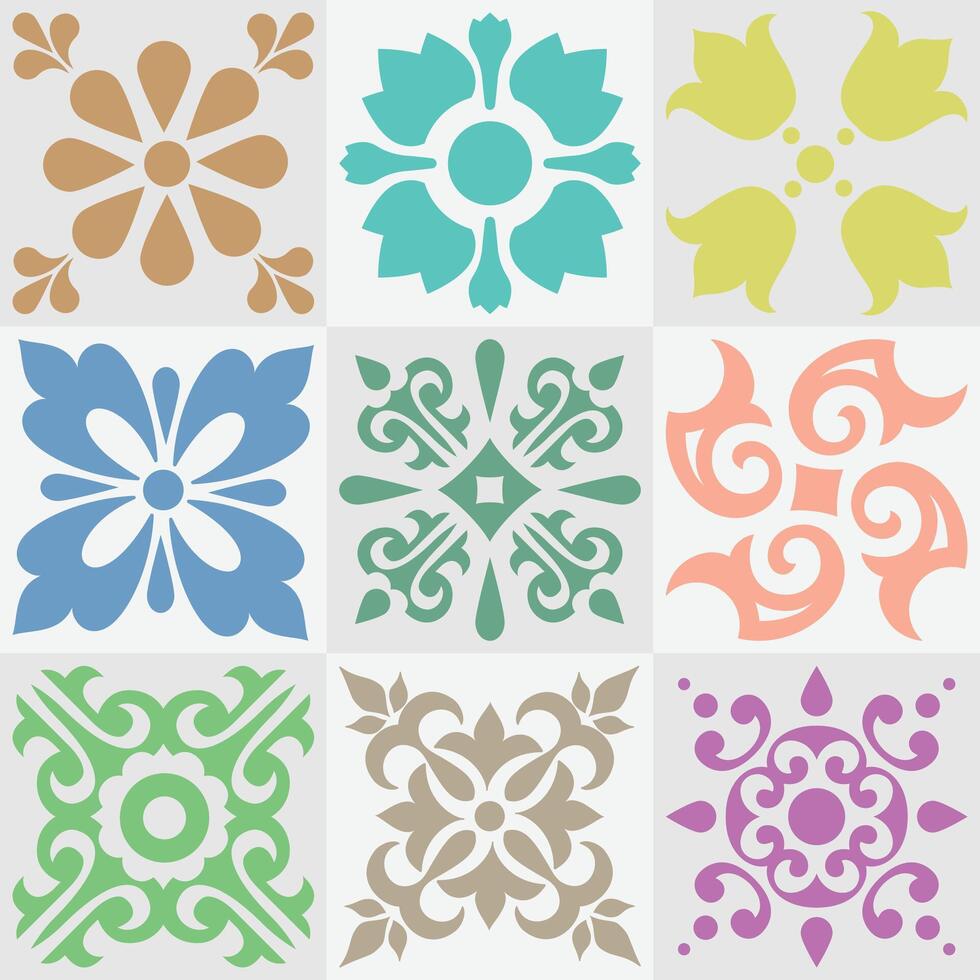 Set Tile Motif vector