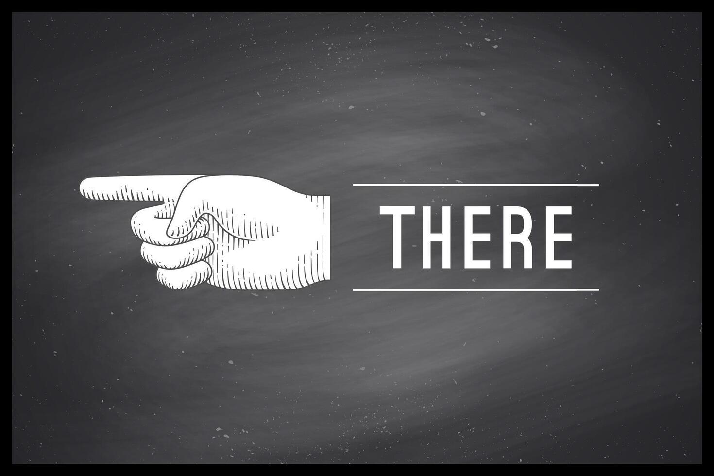Drawing of hand sign with pointing finger in engraving style vector