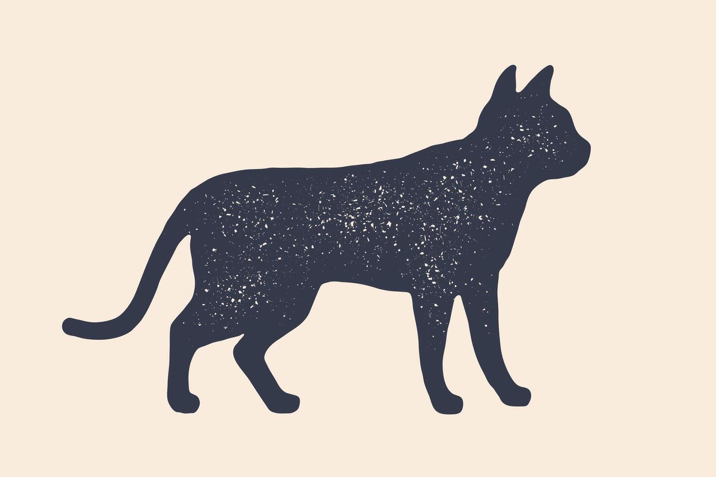 Cat, silhouette. Concept design of home animals vector