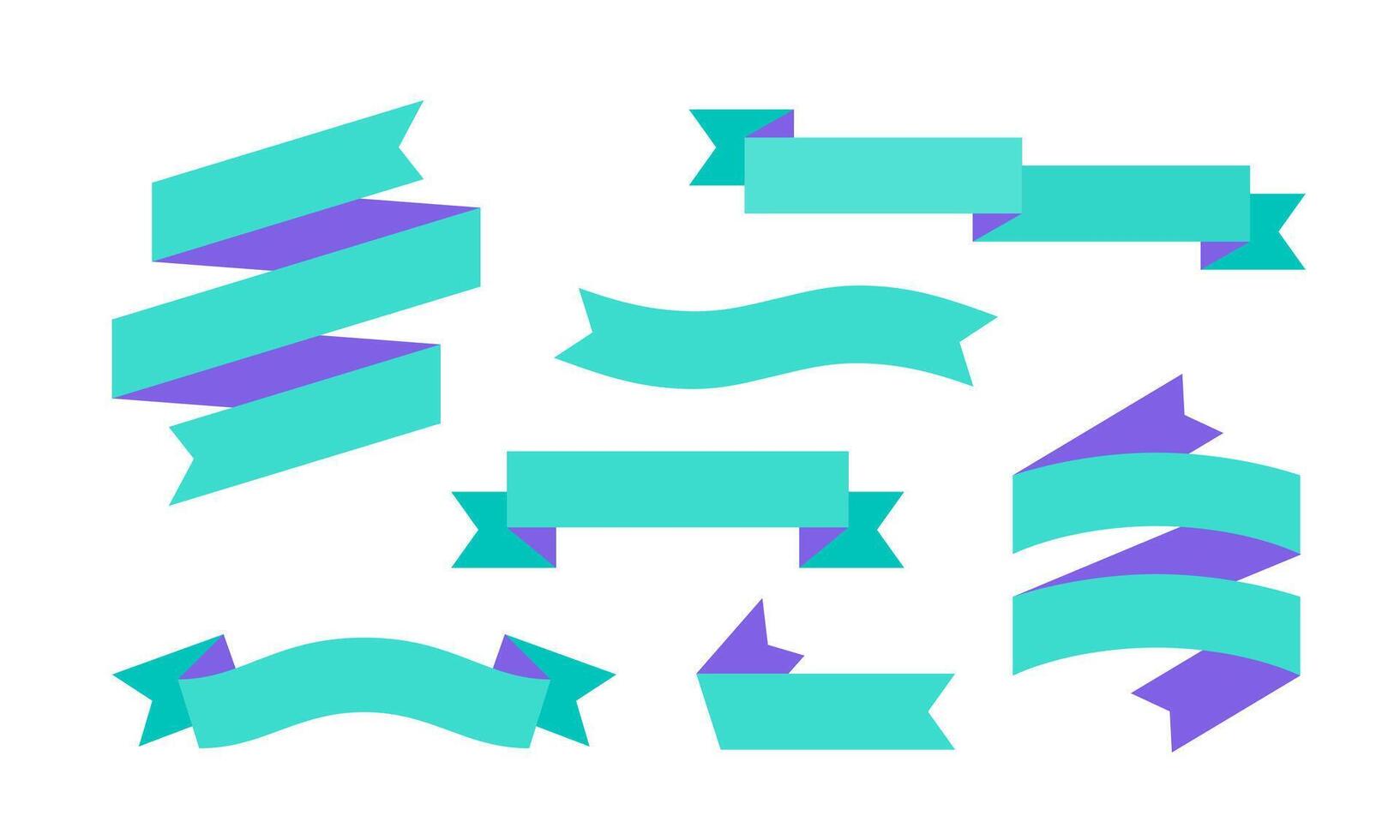 Ribbon Banner. Set of color ribbon banner for text, phrase vector