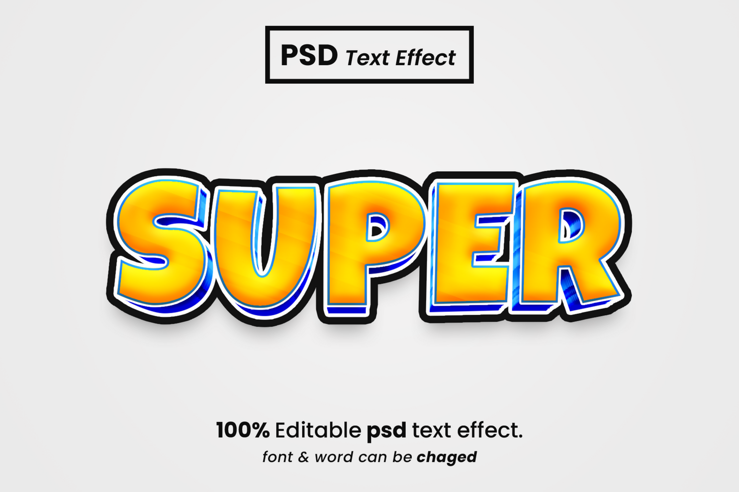 Super 3D Editable Text Effect psd