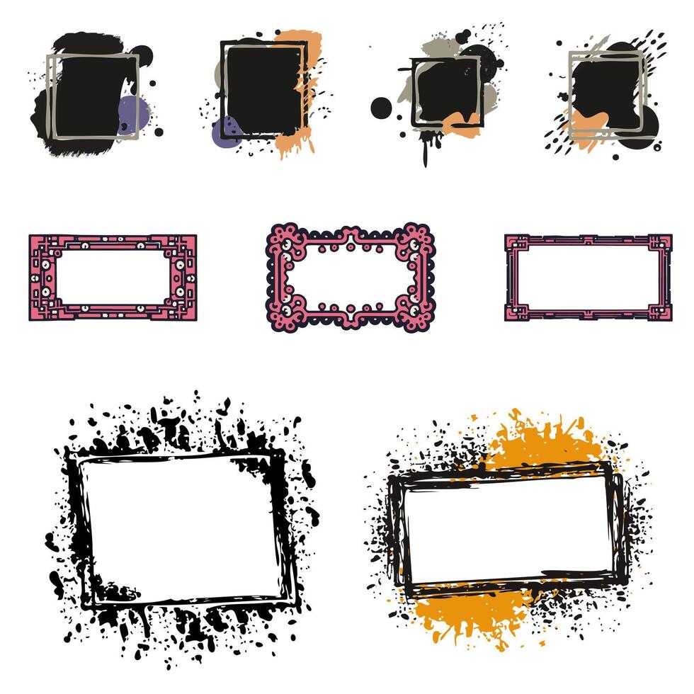 Calligraphy Frames. Ornate calligraphy frames, retro elegant ornamental borders and filigree ornaments for framed certificate template. Set of isolated sign illustrations vector