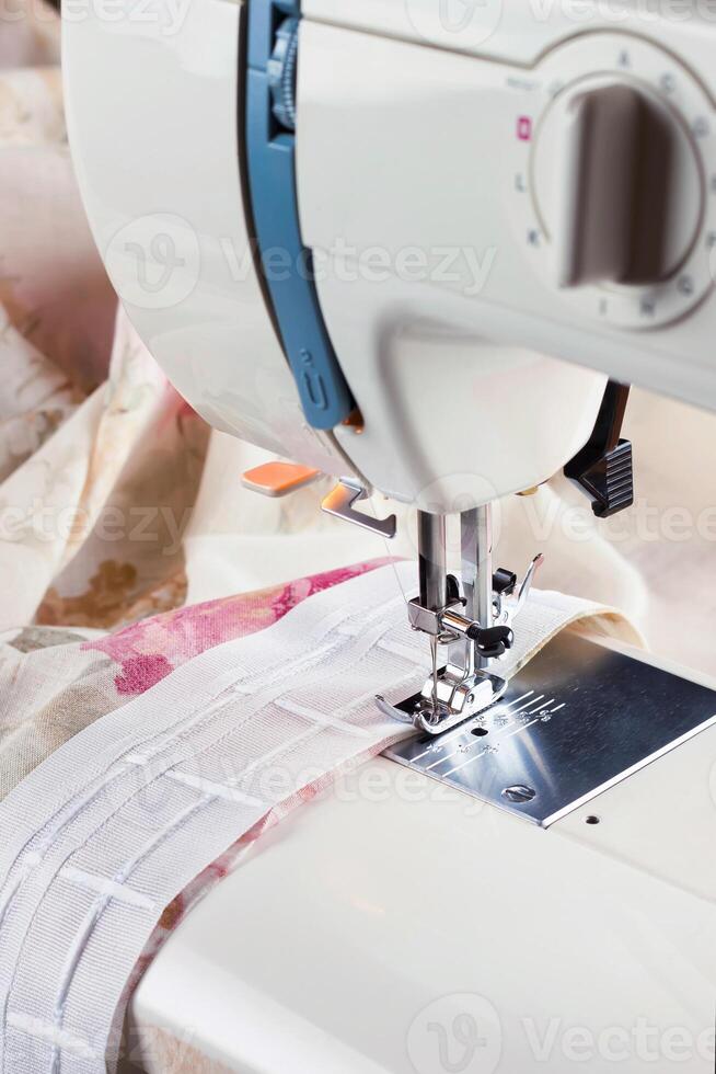 sewing machine and fabic photo