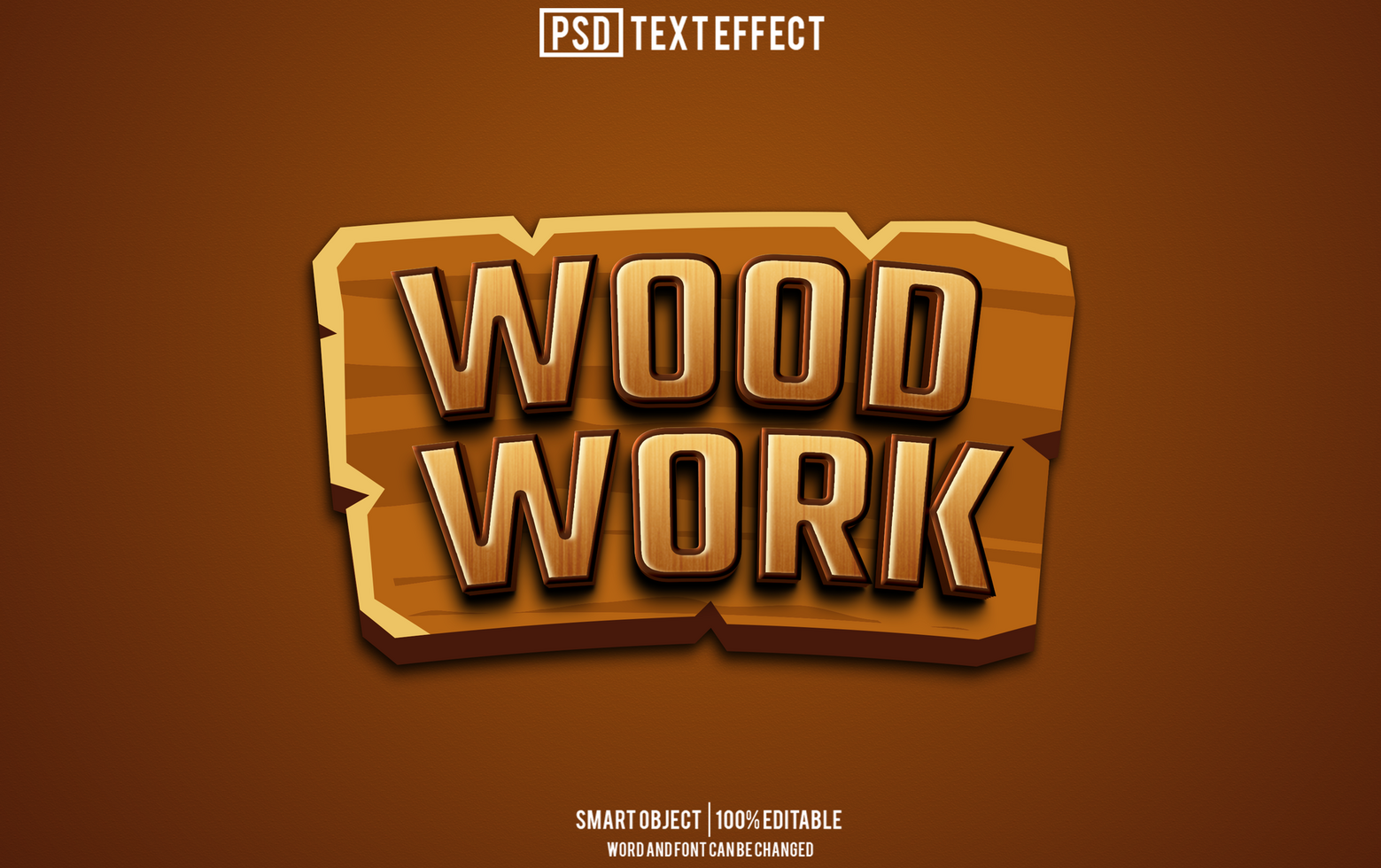 wood craft text effect, font editable, typography, 3d text psd