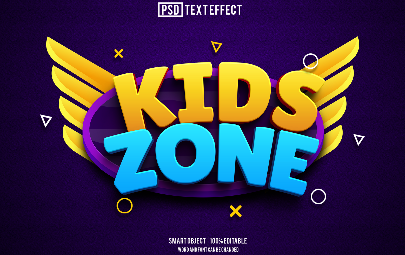kids zone text effect, font editable, typography, 3d text. psd